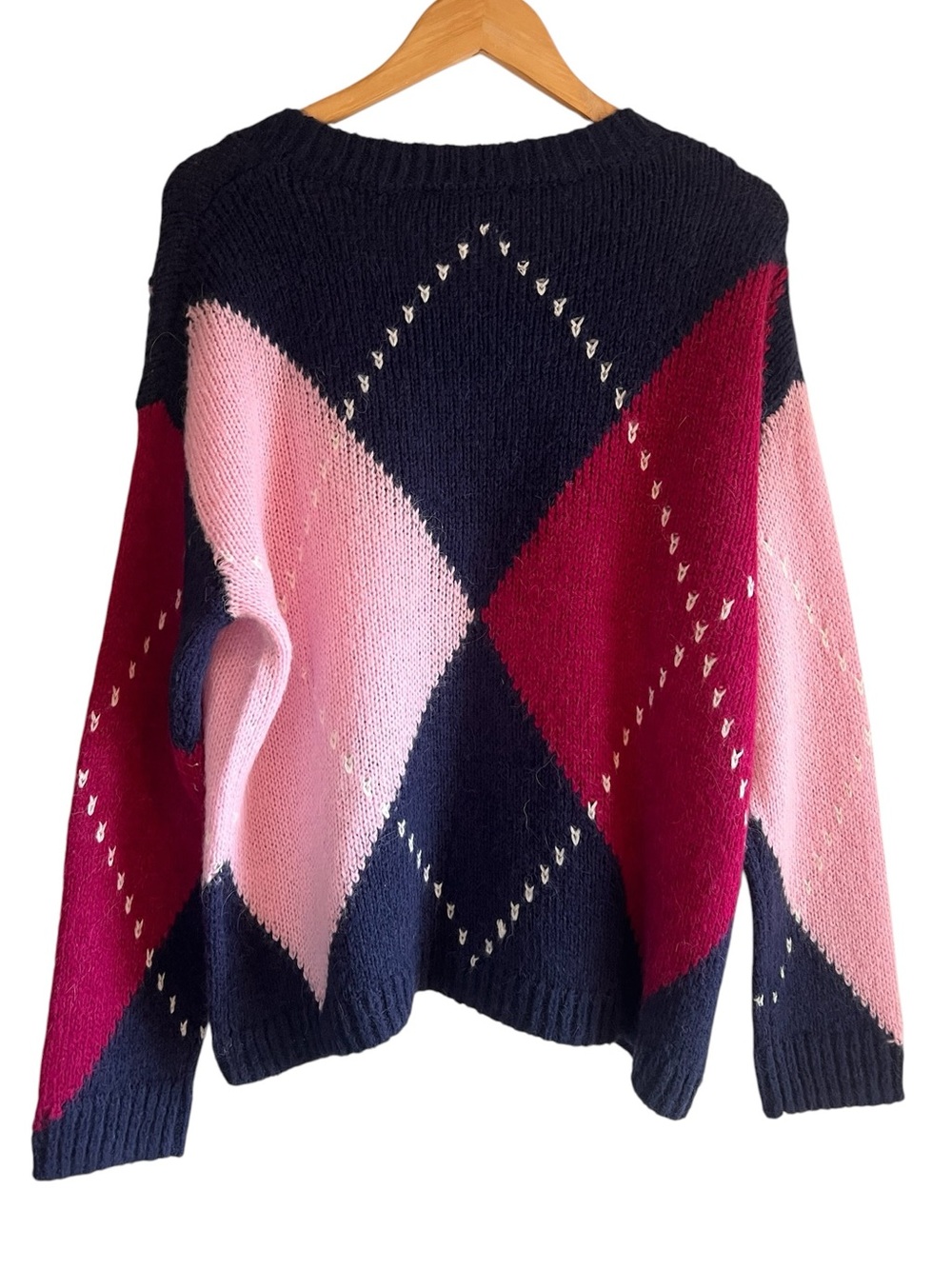 Olsen Olivia argyle sweather in soft alpaca knit sweater Sz M like new condition - Picture 8 of 13